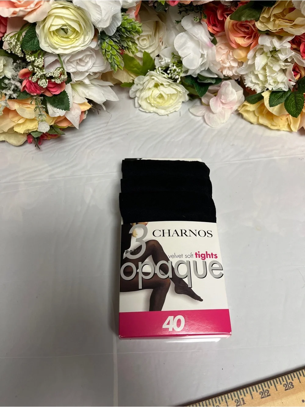 Charnos Velvet Soft Opaque Tights 3 Pair Black M/L 40 Denier NWT